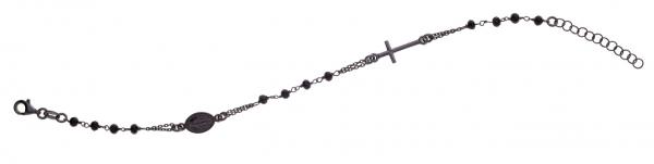 Bracciale rosario Prega&Ama in argento925 con pietre nere