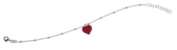 Bracciale Prega&Ama in argento925 con cuore smaltato rosso - cod.61206CUS